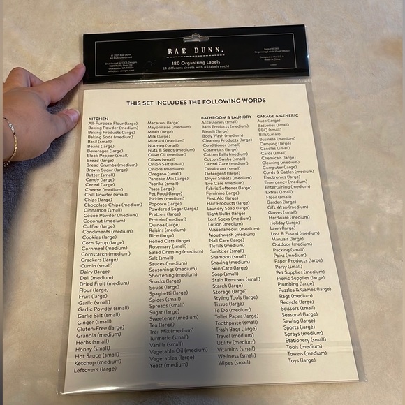 180 RAE DUNN labels - Picture 2 of 2